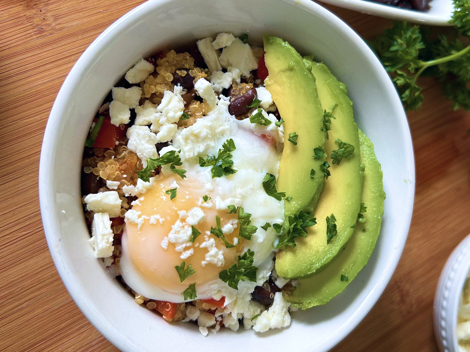 Power Protein Breakfast Bean Bowl with Microwave-Poached Egg