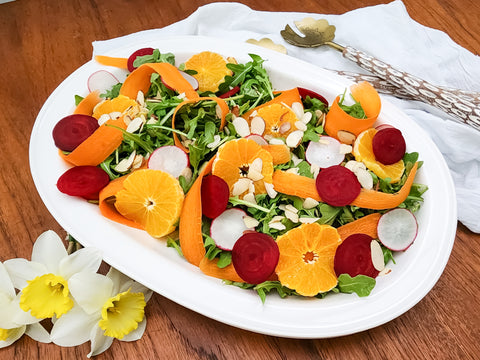 Fresh Beet and Carrot Salad With Citrus-Scallion Dressing